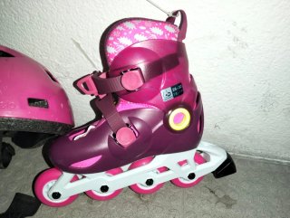 Kit Patinaje Infantil Rosa y Morado