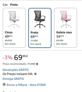Silla giratoria negra regulable