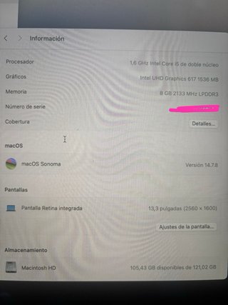 MacBook Air 13" 2018 Argento