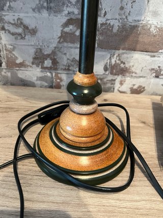 Lote 2 lámparas de mesa madera y metal