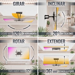 Soporte TV RICOO S7244 40-65 Inclinable