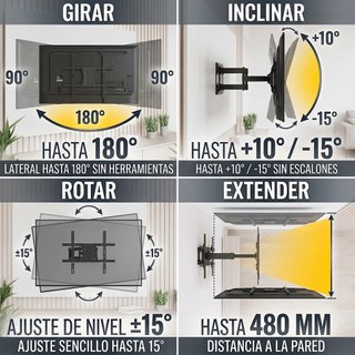 Soporte TV RICOO S7244 40-65 Inclinable