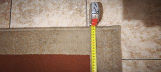 Lote 3 alfombras tela beige y naranja