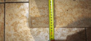 Lote 3 alfombras tela beige y naranja