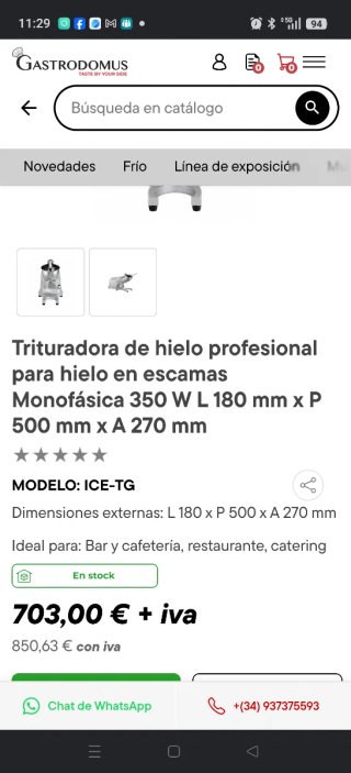 Picadora de hielo profesional potente  italiana Qu