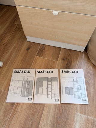 Cama alta IKEA SMÅSTAD + escritorio