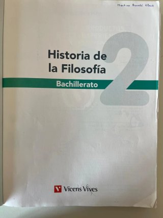 Historia de la filosofía, 2 Bachillerato