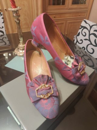 Zapatos Fallera Rosa y Morado T.36