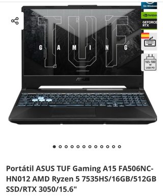 Portátil Asus TUF Gaming A15 FA506NC