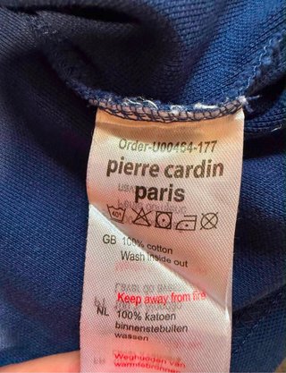 Polo Pierre Cardin manga larga azul Talla M