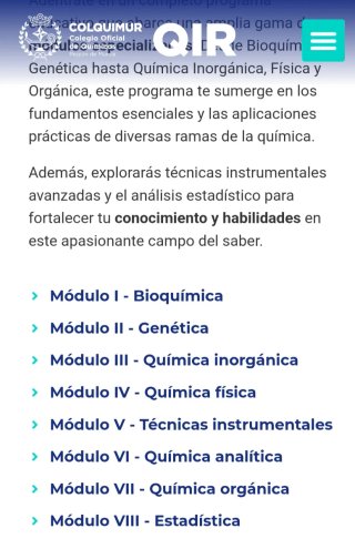Temario QIR Colquimur Murcia 2020