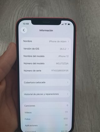 iPhone 12 64GB Rojo (PRECIO NEGOCIABLE)