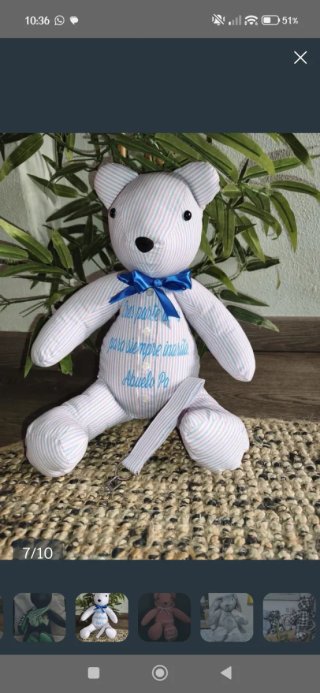 Oso de peluche memorial personalizado