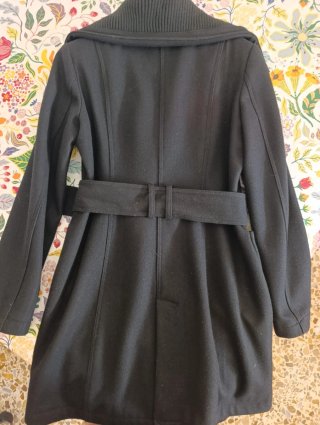 Abrigo Zara Basic Gris oscuro Talla M. 60% lana