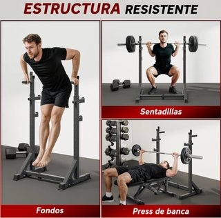 Soporte Barras de Pesas altura y ancho Ajustable