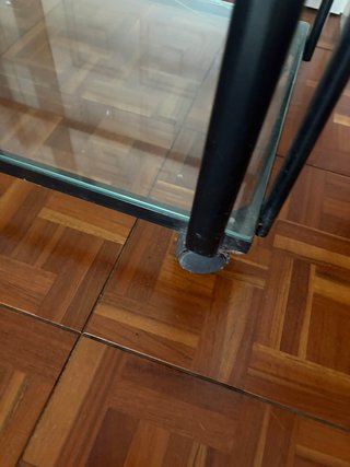 Regalo mesa auxiliar cristal y metal con ruedas