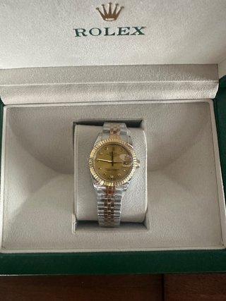 Rolex 31mm Oro y Plata Dial Oro