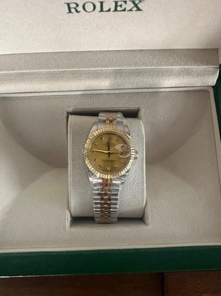 Rolex 31mm Oro y Plata Dial Oro