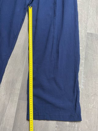 Pantalone Cotone Lino Blu Taglia M Nuovo