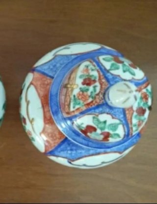Vaso porta zenzero  porcellana dipinto a mano