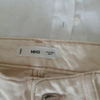 Vaqueros Mango Campana Vainilla Talla 36