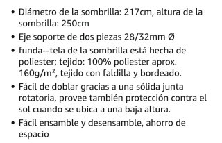 Sombrilla Terraza Beige