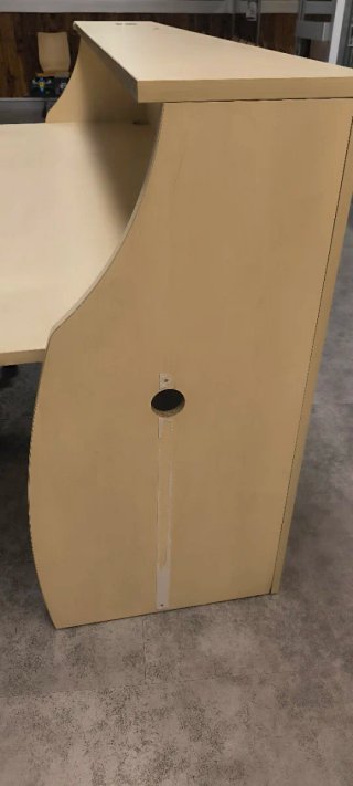 Mesa de recepción de madera beige
