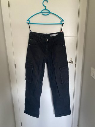Pantalón baggy Bershka negro mujer