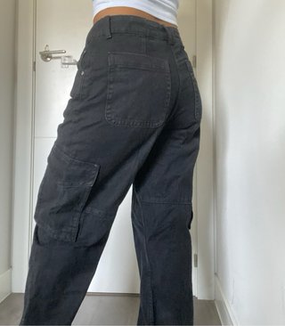 Pantalón baggy Bershka negro mujer