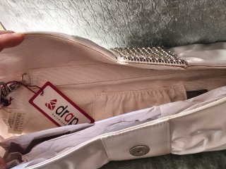 Bolso DRAP Barcelona  color Perla con cristales.