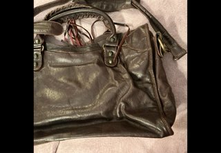 Bolso de piel marrón marca Balenciaga Vintage