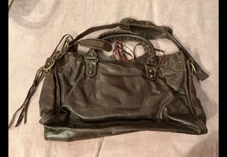 Bolso de piel marrón marca Balenciaga Vintage