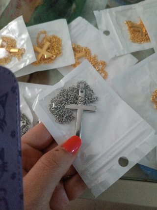 Cadenas con Colgante Cruz Oro y Plata