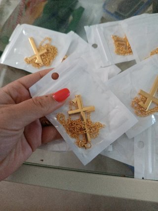 Cadenas con Colgante Cruz Oro y Plata