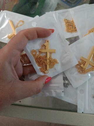 Cadenas con Colgante Cruz Oro y Plata