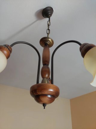 Lámpara de techo madera y metal