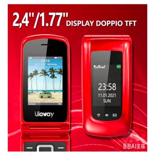 Cellulare Anziani Tasti Grandi Rosso