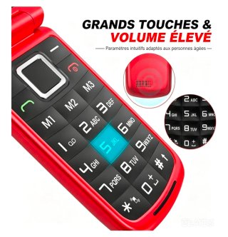 Cellulare Anziani Tasti Grandi Rosso