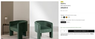 Sillón de terciopelo verde