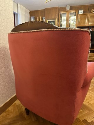 Conjunto de sofás de tela y madera