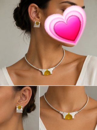 Conjunto Vintage Plata 925: Collar y Pendientes