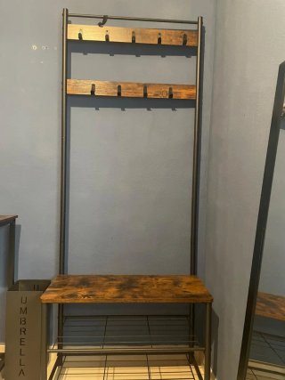 Conjunto recibidor madera y metal