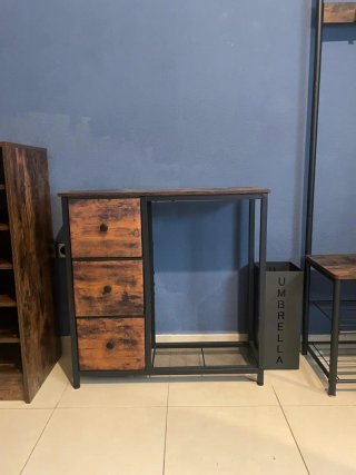 Conjunto recibidor madera y metal