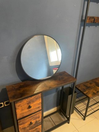 Conjunto recibidor madera y metal