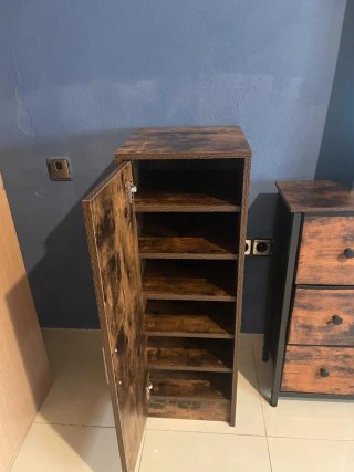 Conjunto recibidor madera y metal