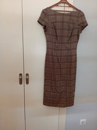Vestido Devernois cuadros marrón
