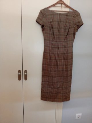 Vestido Devernois cuadros marrón