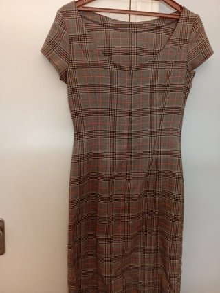 Vestido Devernois cuadros marrón