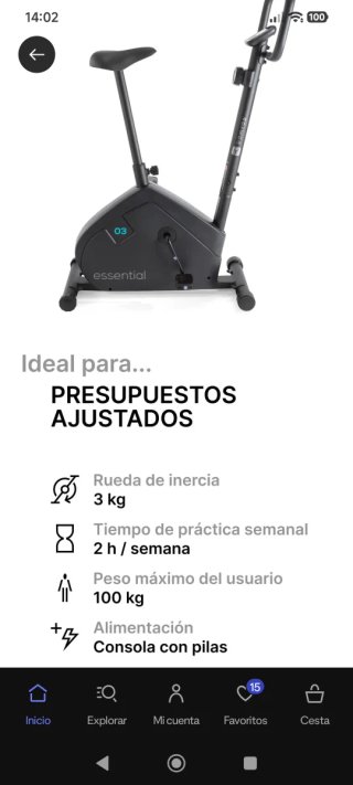 Bicicleta Estática Domyos Essential 03 Decathlon