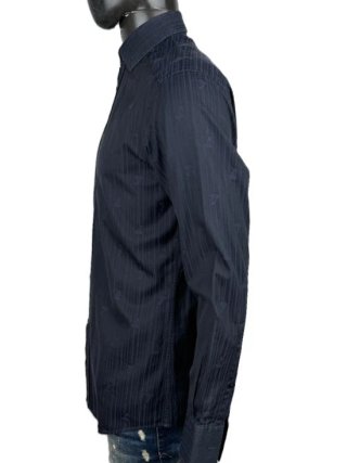Versace Collection Camicia Uomo 39 M Blu Jacquard